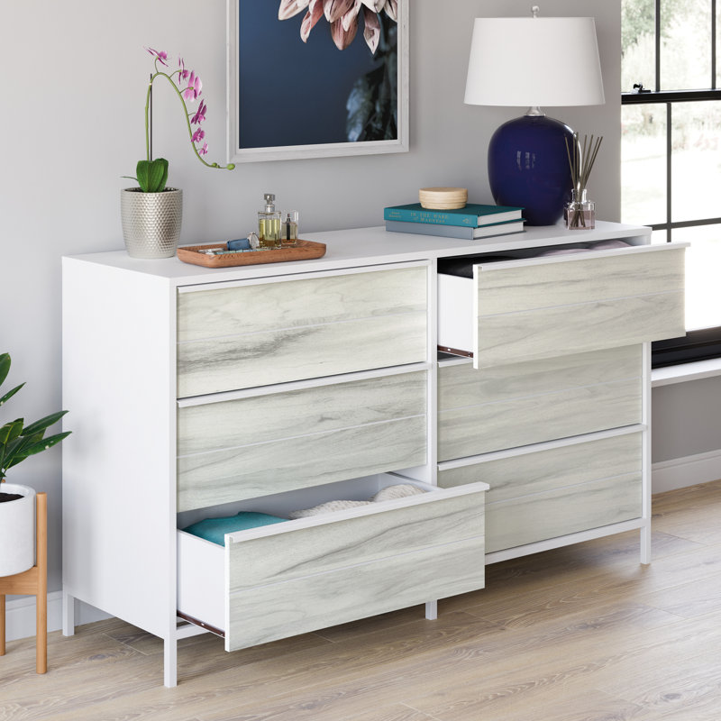 Kahala 57.56'' W 6 - Drawer Dresser, White