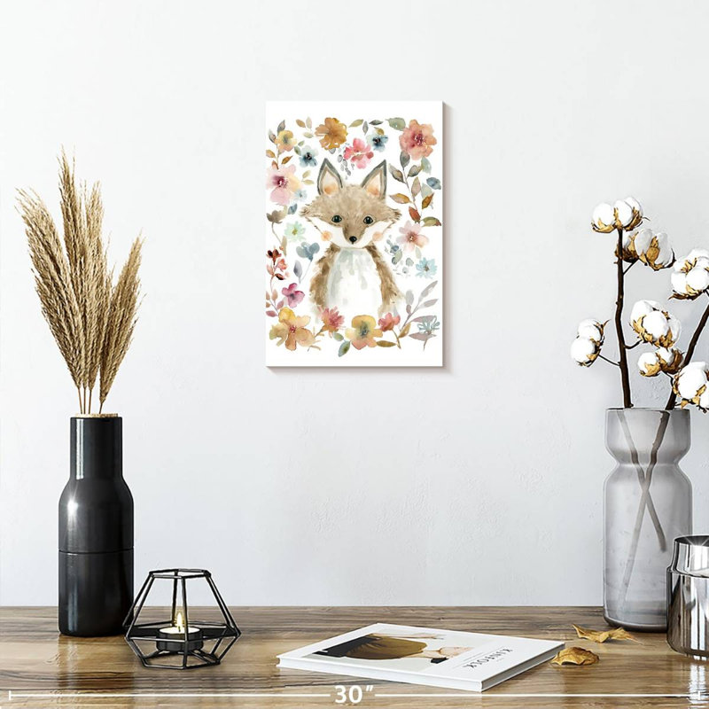 Brampt fleurs et amis renard, H 12 po x l 8 po