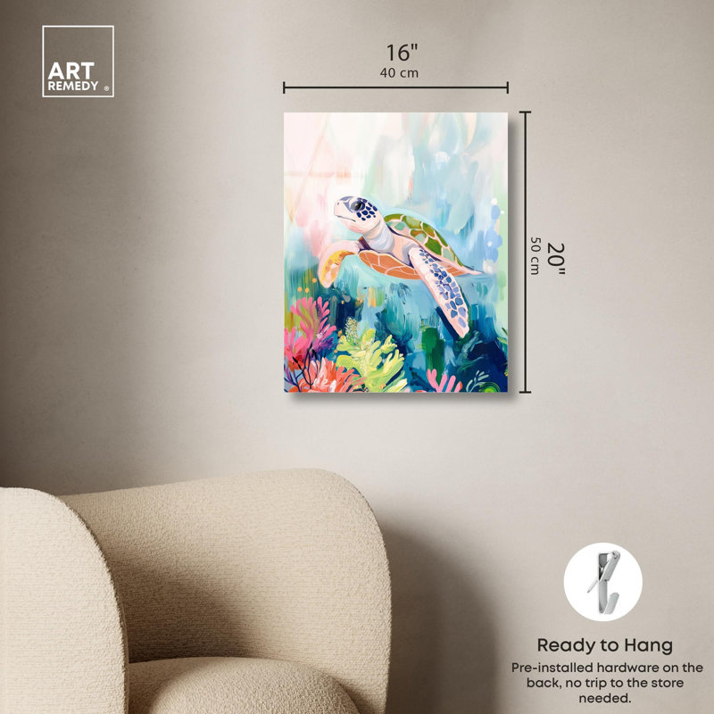 Impression sous-marine «Underwater Wanderer» par Art Remedy, H 20 po x l 16 po