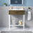 24" Bathroom Vanity With Resin Sink,Stainless Steel Frame With Tempered Glass Open Shelf-1619329753