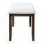 Banquette de 38 po pour hall d'entrée rembourrée en beige et brun, pieds en bois d'hévéa massif, décor Mid-Century moderne pour l'entrée, banc de couloir, siège rembourré doux, décoration moderne-785440400