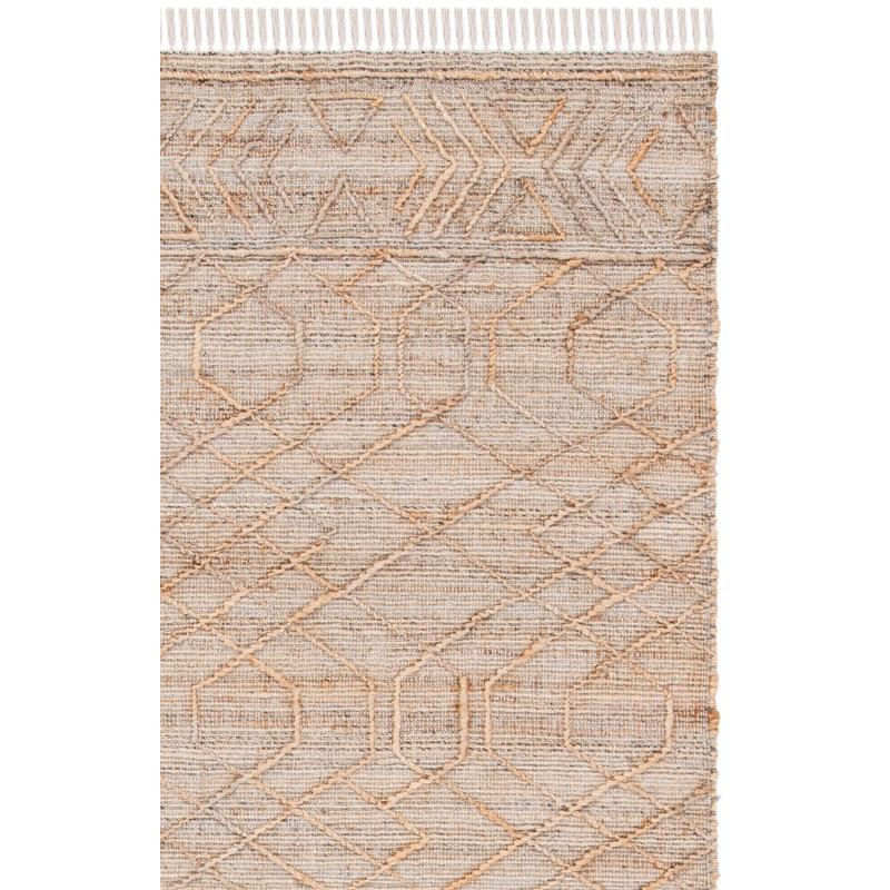 Tapis en jute / coton tissé à la main Hrisha, Rectangulaire 3 pi x 5 pi
