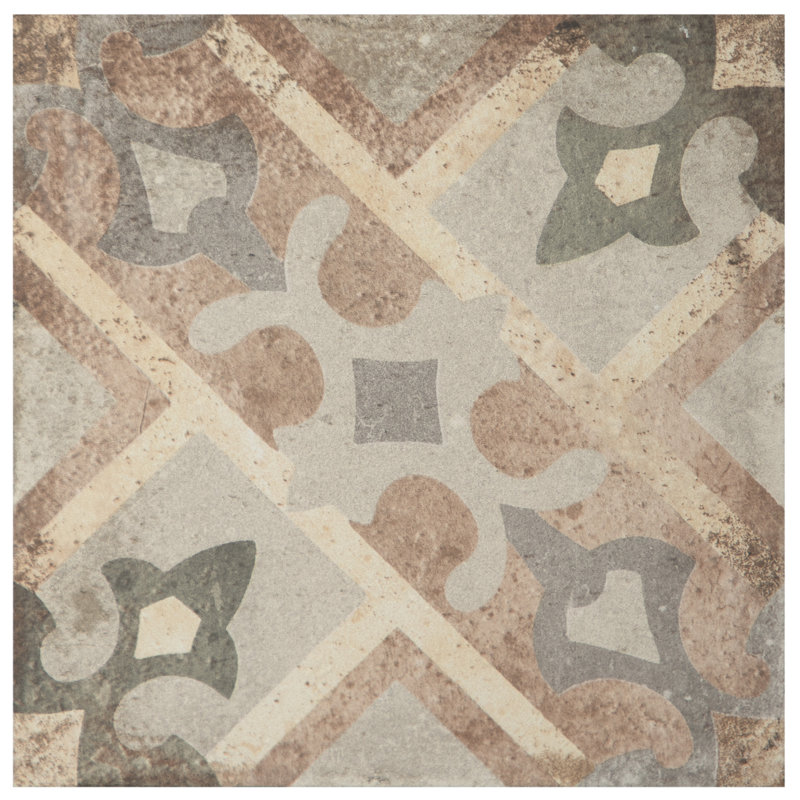 DAnticatto Decor 9" x 9" Porcelain Patterned Wall & Floor Tile