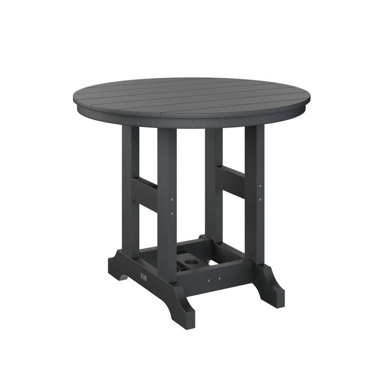 Garden Classic Outdoor Round Table, Black, 30.87" H x 38" W x 38" D