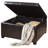 Farranalessary 35.25" Wide Faux Leather Square Storage Ottoman
