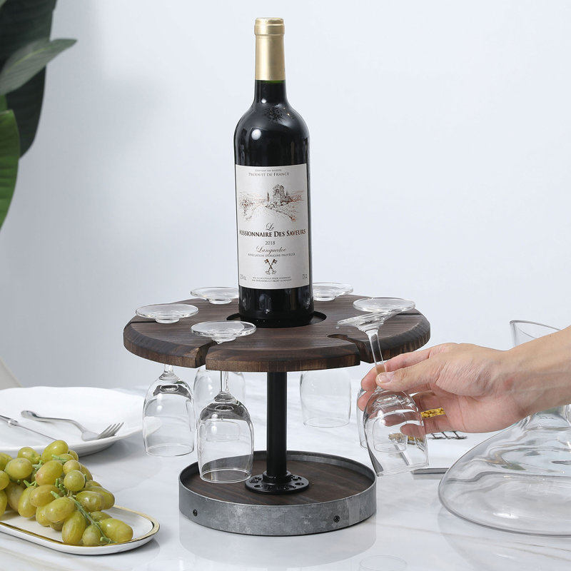 Tabletop Wine Bottle and Glass Rack
