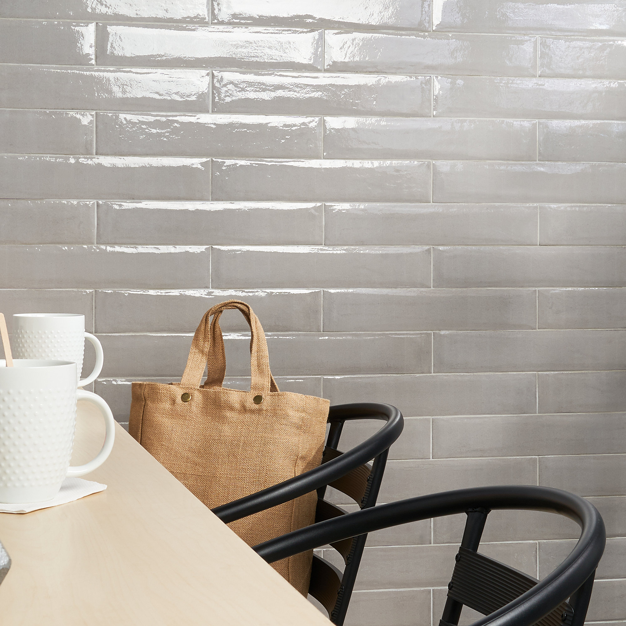 Tint 2.95 in. x 15.74 in. Polished Porcelain Subway Wall Tile (14.2 Sq. Ft. / Case), Gray