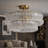 20" 6-Light Brushed Brass Double-Layer Clear Artistic Glass Unique / Statement Semi-Flush Mount For Living Room/Bedroom-1448330690