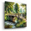 «Countryside Bridge Over Stream» par Rey Klimt, art mural en verre acrylique-1317058705