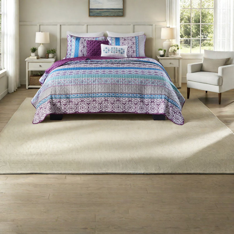 Comfortable Cotton Reversible Bedding Set, Boho Style For Home
