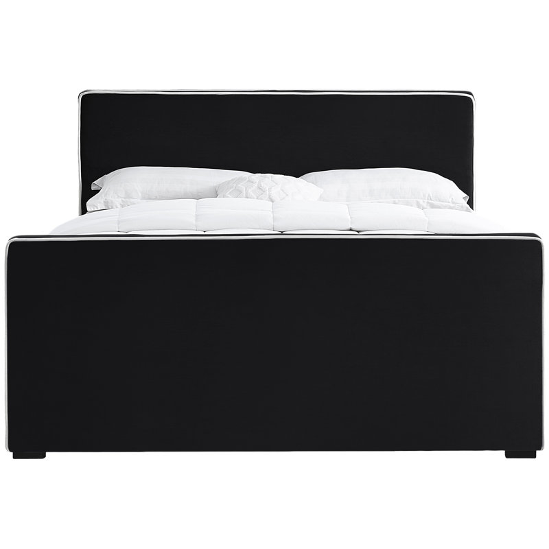 Lit en velours Haneesh, King, Velours noir