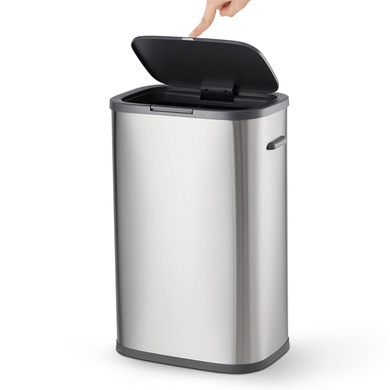 Homhougo Steel Touch Top Trash Can 14.5 Gallons Wayfair