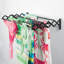 Séchoir à vêtements rétractable extensible en acier à fixation murale en acier - 8 barres pour vêtements suspendus - Organisateur, noir