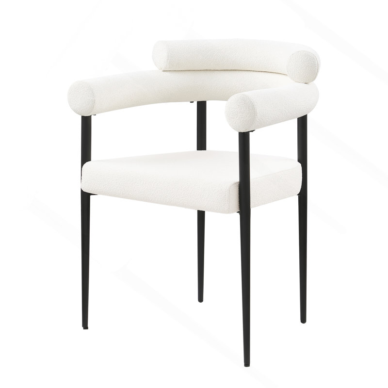 Ensemble de 2 chaises de salle à manger Woker, Noir, Blanc