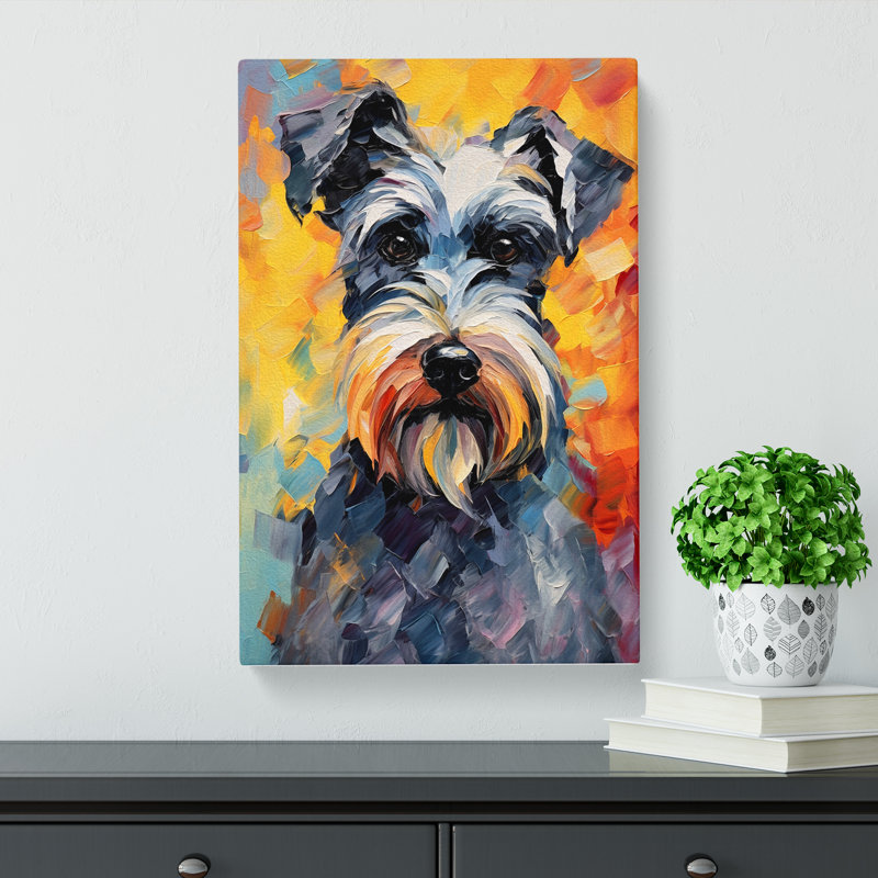 Schnauzer Impressionism - Wrapped Canvas, 60cm H x 40cm W x 3cm D