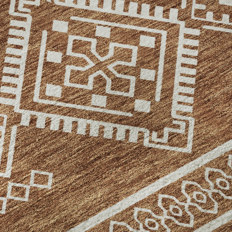 Tapis paprika de qualité supérieure lavable à la machine Prisco, Tapis de couloir 2 pi 3 po x 7 pi 6 po
