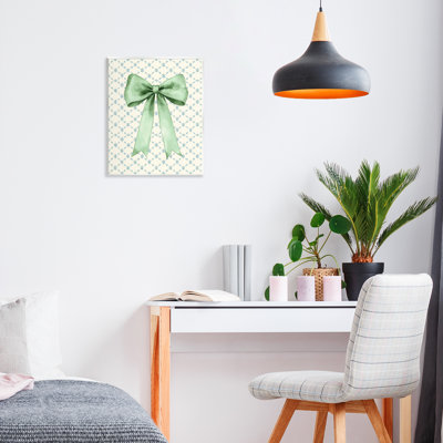 «Green Bow on Rose Quilt», plaque murale par Petal Prints Design
