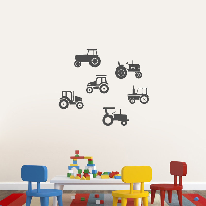 Décalcomanie murale tracteurs, Gris foncé