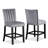 Contemporary Counter Height Dining Set Square Table Tope Black Finish Upholstered Chairs Bench Channel Tufting Wooden Solid Wood Dining Room Kitchen Furniture-1851540407
