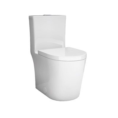 1.1/1.6 GPF Dual Flush Compact One-Piece Elongated Toilet, Powerful & Quiet Flush, Soft-Close Seat
