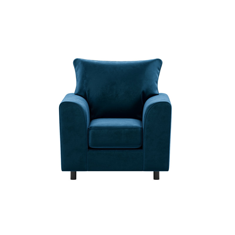 Awn Velvet Armchair, Dark Blue