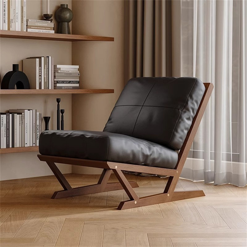 Chaise en bois massif, chaise simple, Noir