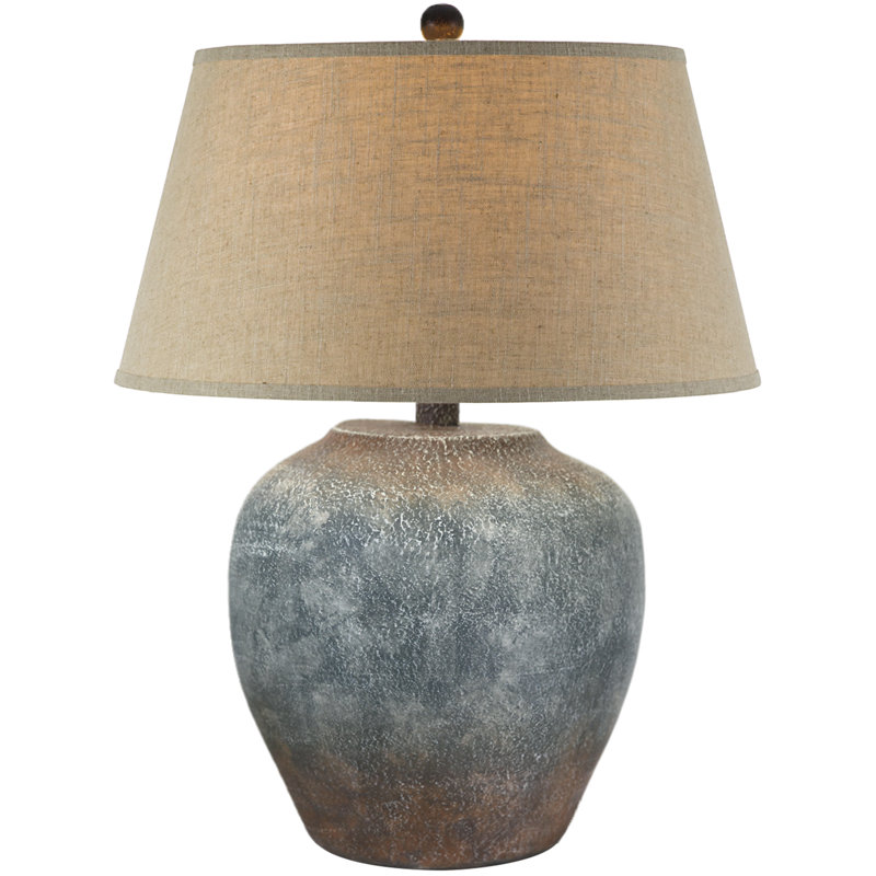 Houa Alabaster Table Lamp, Beige, Grey/Brown