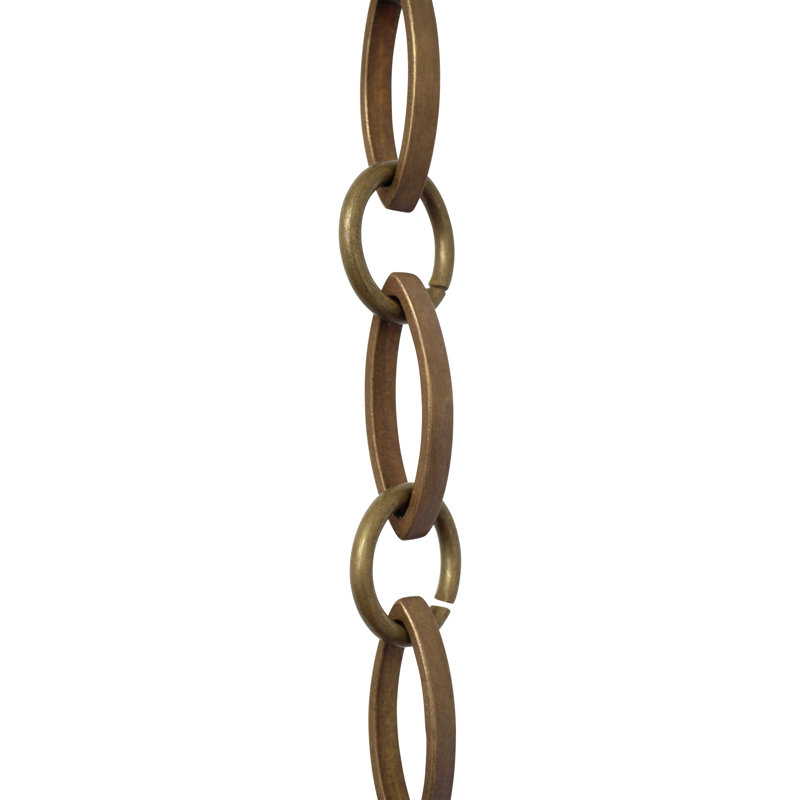 Chaîne de lustre à boucle décorative (3 pieds), Laiton antique, H 36 po x l 0,71 po x P 0,28 po