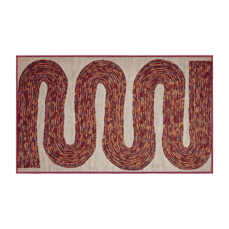 Tapis rouge lavable à la machine, Rectangle 4 pi x 6 pi