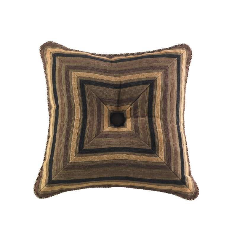 Reilly 18" Square Bronze Faux Silk Tufted Pillow