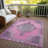 Machine Washable Indoor/Outdoor Xhevrie Pink Rug-115176677