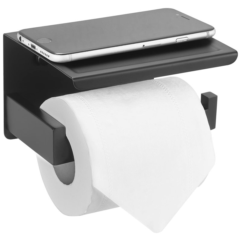 Beetner Wall Mounted Toilet Paper Holder, Matte Black
