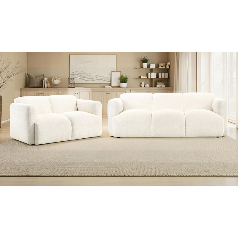 Ensemble de canapé blanc 2 pièces Stewart