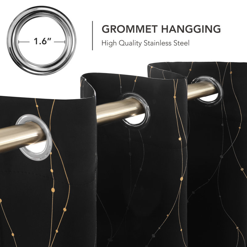 Blackout Curtain Pair, Navy Blue, 117cm W x 183cm D