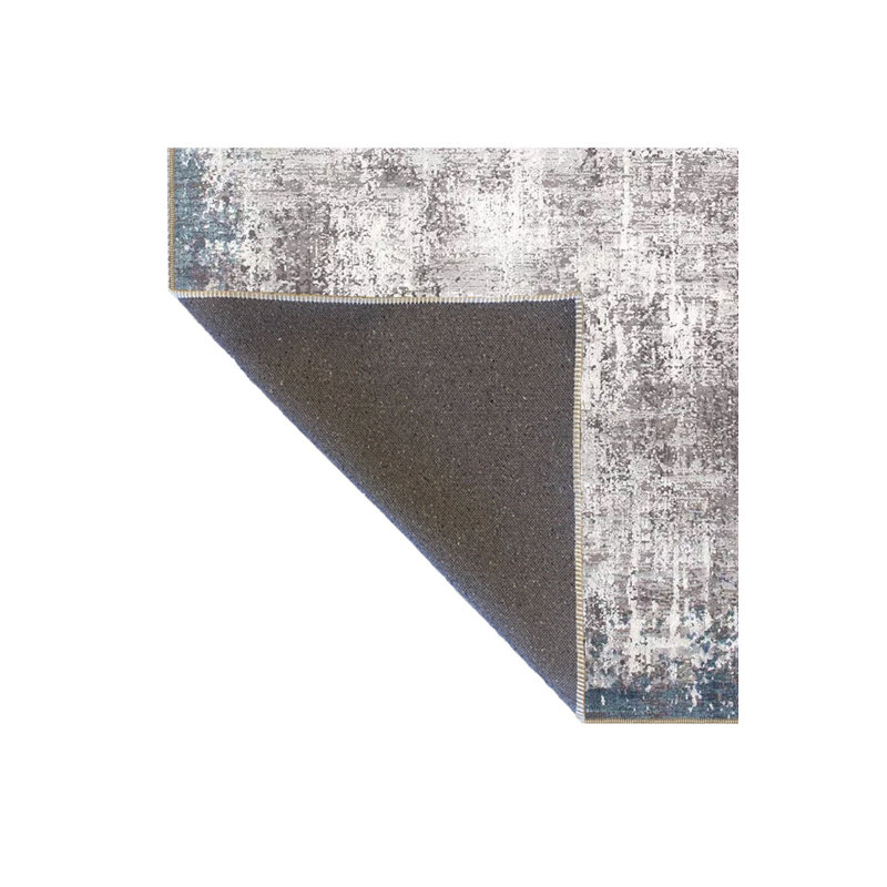 Tapis décoratif gris traditionnel lavable, Sous-tapis carré 3 pi 3 po inclus