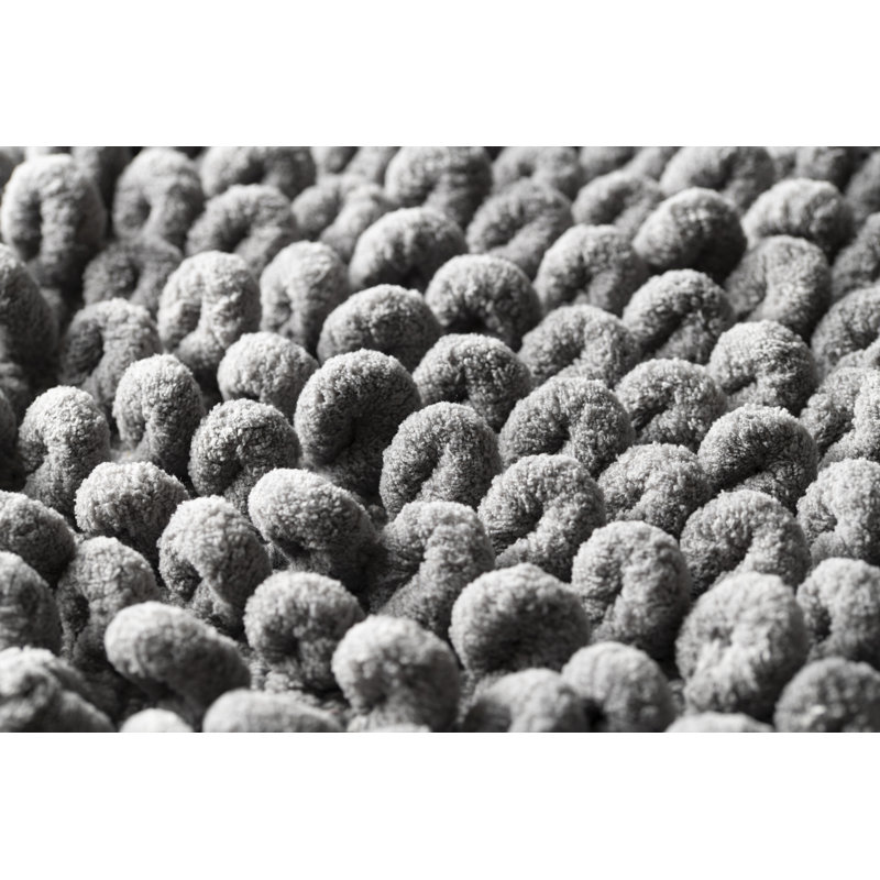 Super Soft Cushioned Rectangle Bath Mat with Slip-Resistant Backing, Grey