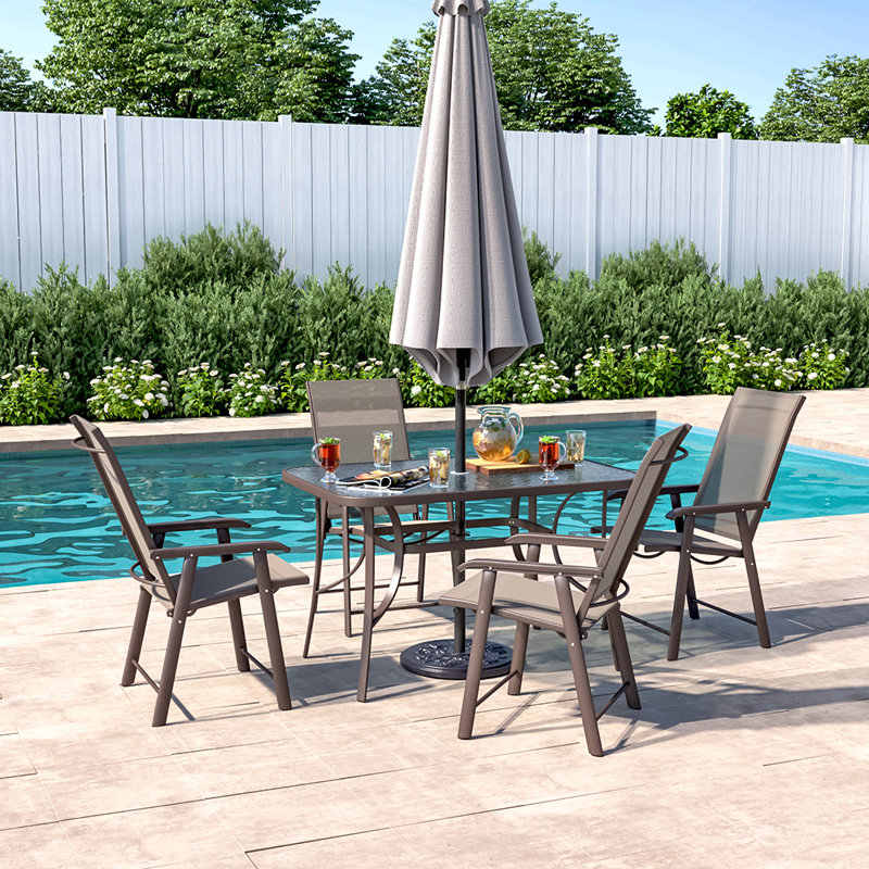 Grace-Leigh Square Table Set, No, 72cm H x 80cm W x 120cm L, Black