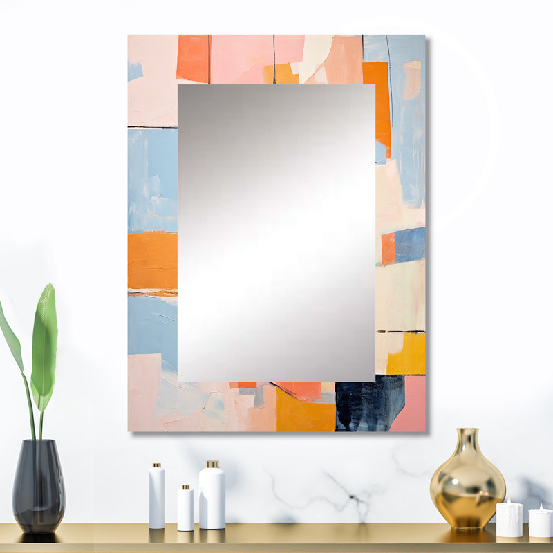 Pensées éphémères de Colorfields II - peinture abstraite, miroir mural décoratif, miroir moderne, impression sur métal
