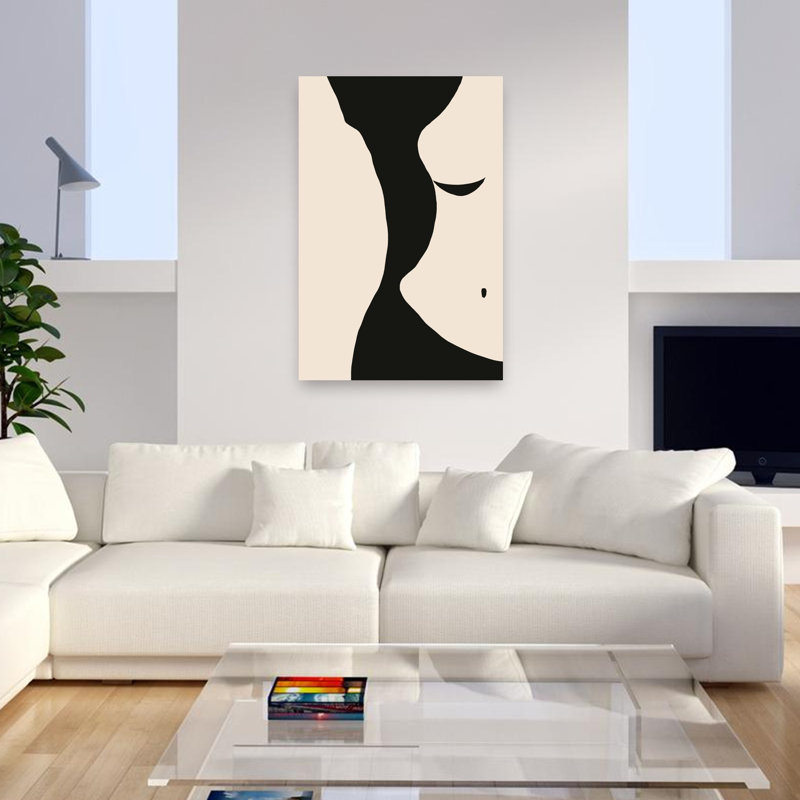 Abstrait humain, étreinte abstraite, impression murale moderne minimaliste, 48" H x 32" W