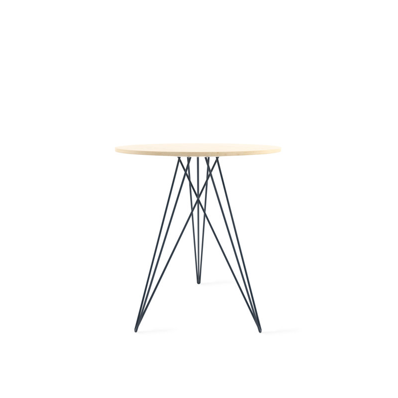 Hudson Solid Wood Top End Table, Maple, Navy