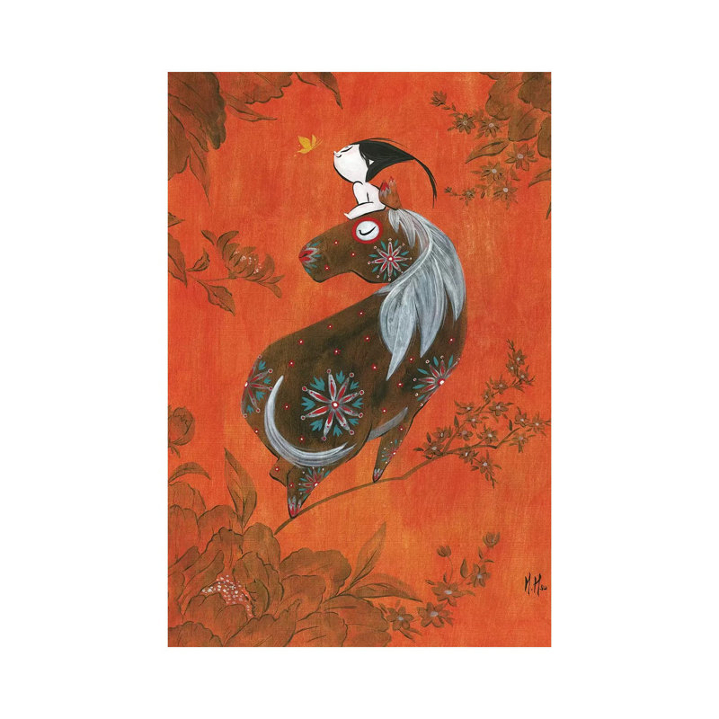 Girl And Horse by Martin Hsu - Wrapped Canvas Gallery-Wrapped Canvas Giclée, 20.32 cm H x 30.48 cm W