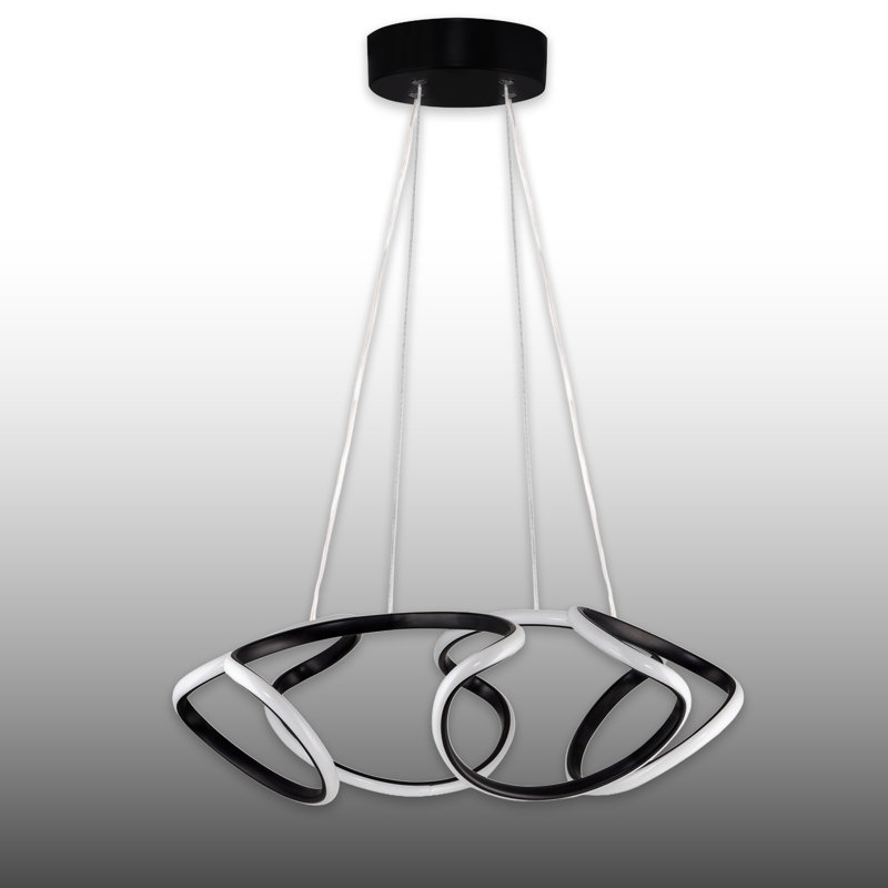 Lustre à DEL réglable en hauteur, Noir