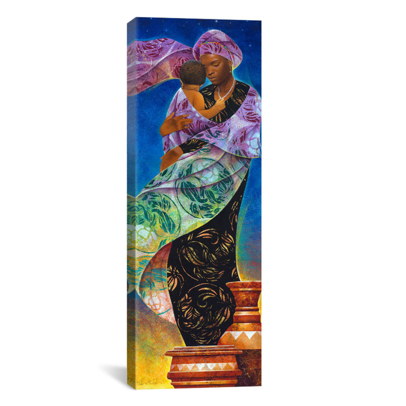 " UsikuNight " by Keith Mallett, 36" H x 12" W x 1.5" D, Wrapped Canvas