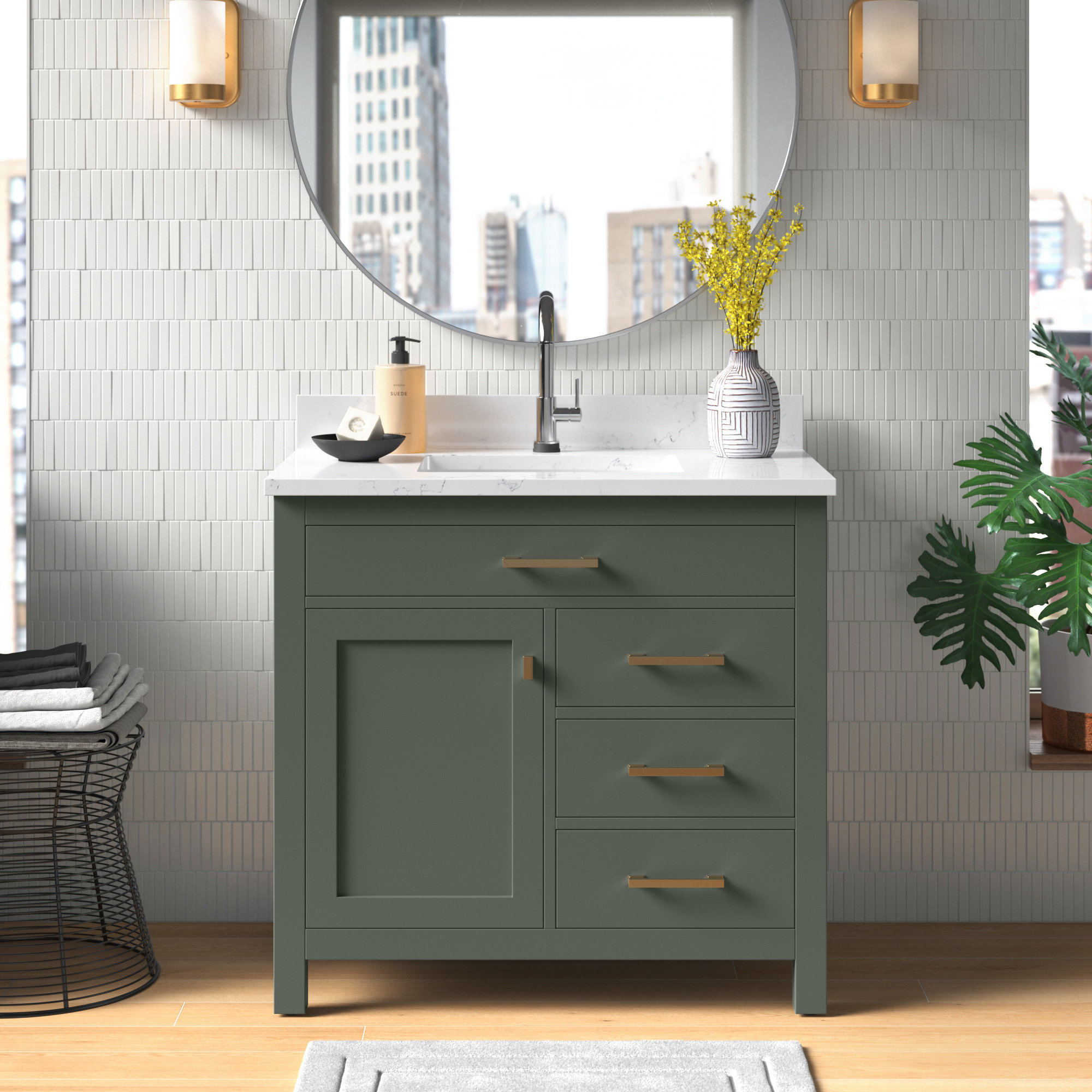 Mercury Row® Atencio 36'' Free Standing Single Bathroom Vanity with