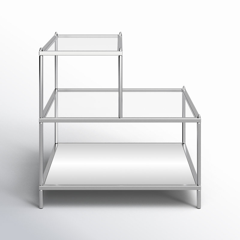 Gosport Glass Top End Table, Chrome