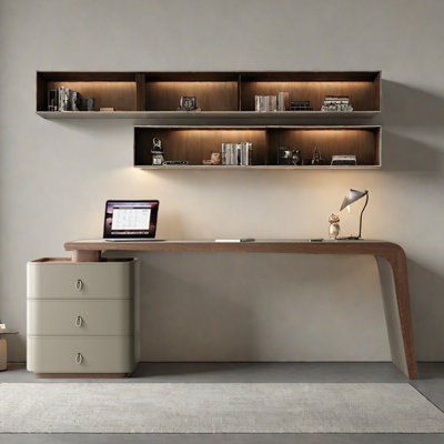 Saddle leather desk high-end study office table