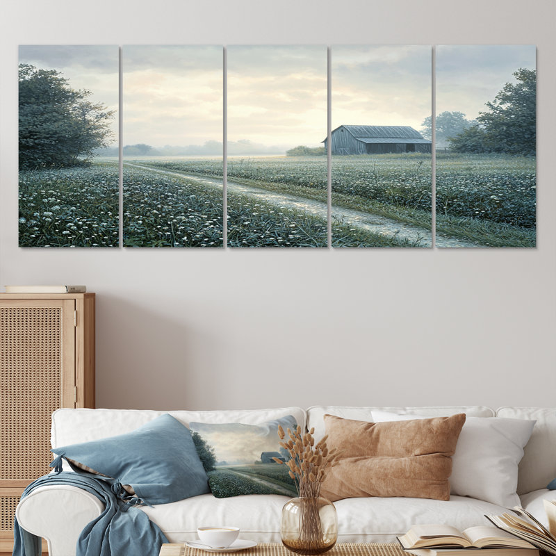 Barn Farm Photo Morning Dew - Ensemble de décoration murale de ferme, H 28 po x l 60 po