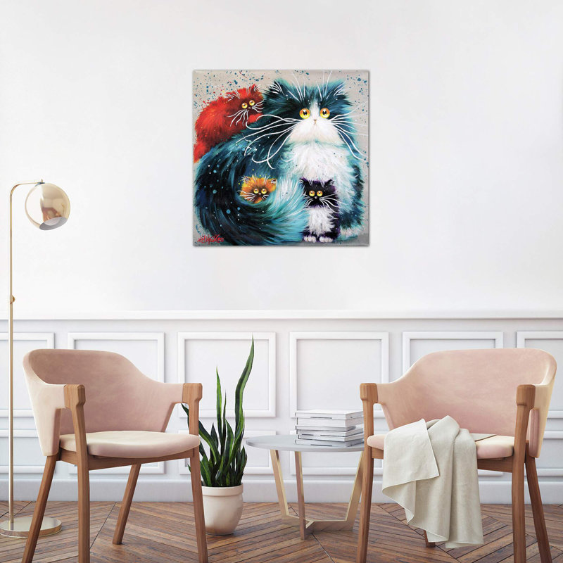 Purrenting - Wrapped Canvas Painting, 66.04 cm H x 66.04 cm W x 3.175 cm D
