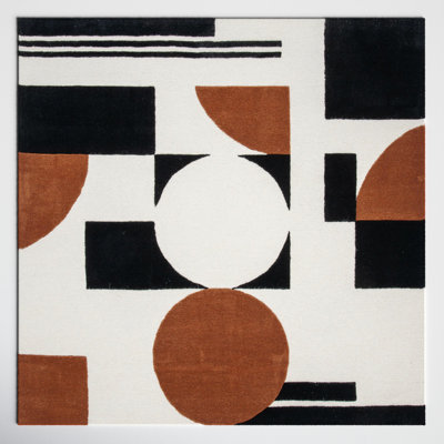 Antoni Ivory Black Brown Hand-Tufted Wool Rug