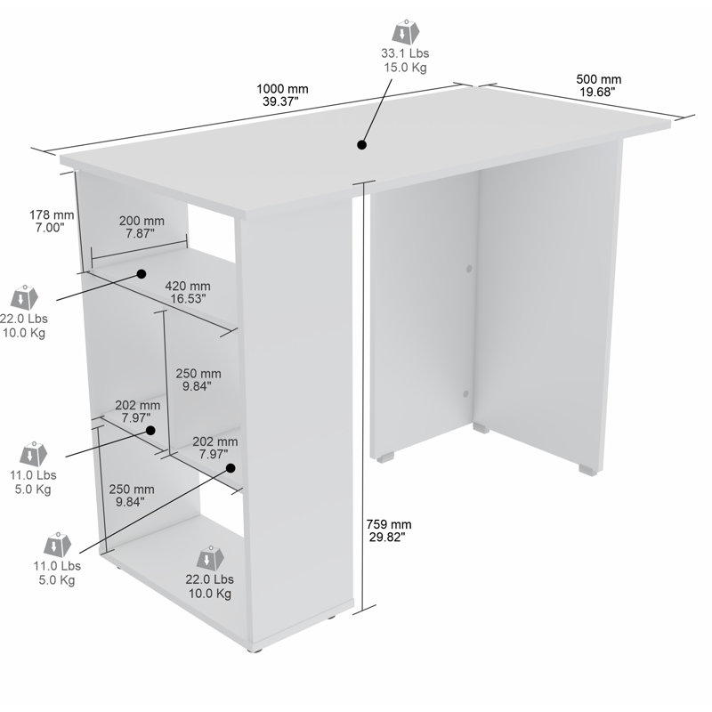 Juliahnna Writing Desk, White